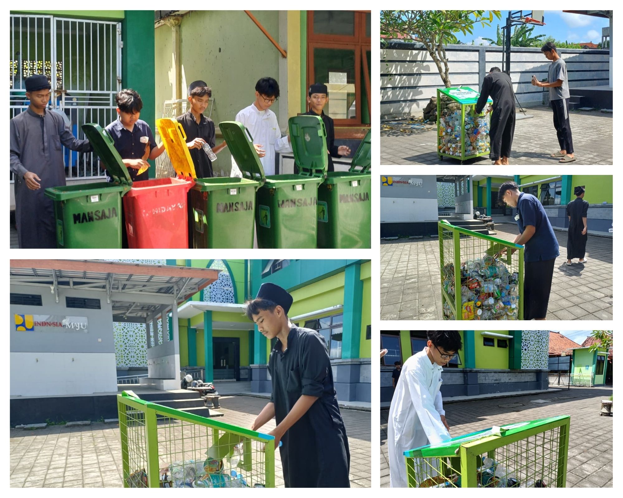 Santriwan Pondok Al-Hidayah Aksi Pilah Sampah dan Zero Plastic, Dampingi Ust. Yusuf Junaedi Sukseskan Program SEHATI