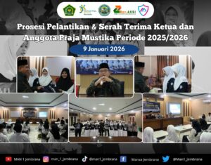 Pelantikan Ketua dan Anggota Praja Mustika MAN 1 Jembrana Periode 2025/2026 Resmi Digelar