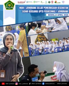 MAN 1 Jembrana Gelar Pemeriksaan Kesehatan Murid Bersama UPTD Puskesmas 1 Jembrana