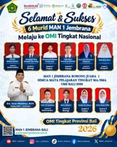 MAN 1 Jembrana Sapu Bersih Juara I OMI Tingkat Provinsi Bali 2026, Enam Murid Lolos ke Tingkat Nasional